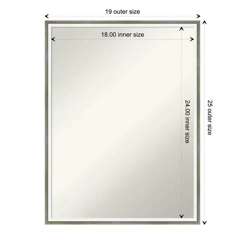 Miroir mural de salle de bain en bois non biseauté argenté