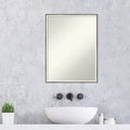Miroir mural de salle de bain en bois non biseauté argenté