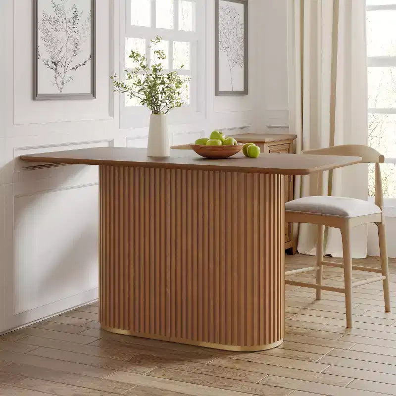 Table de comptoir sur pied en bois de style Mid-Century Modern