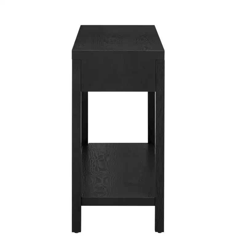 Console moderne en placage de frêne avec tiroirs et étagère ouverte