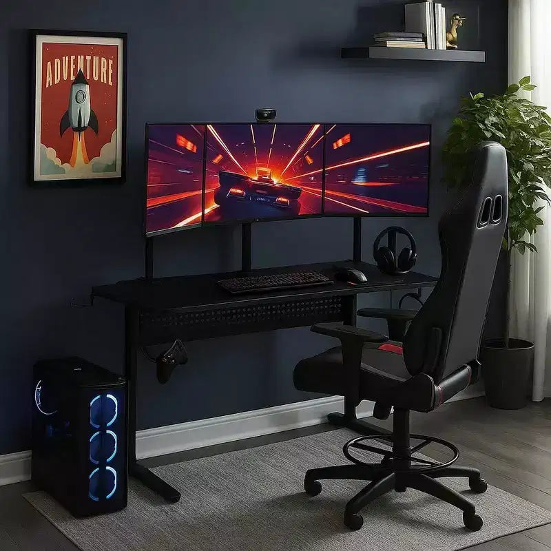Table de jeu avec port USB, noir