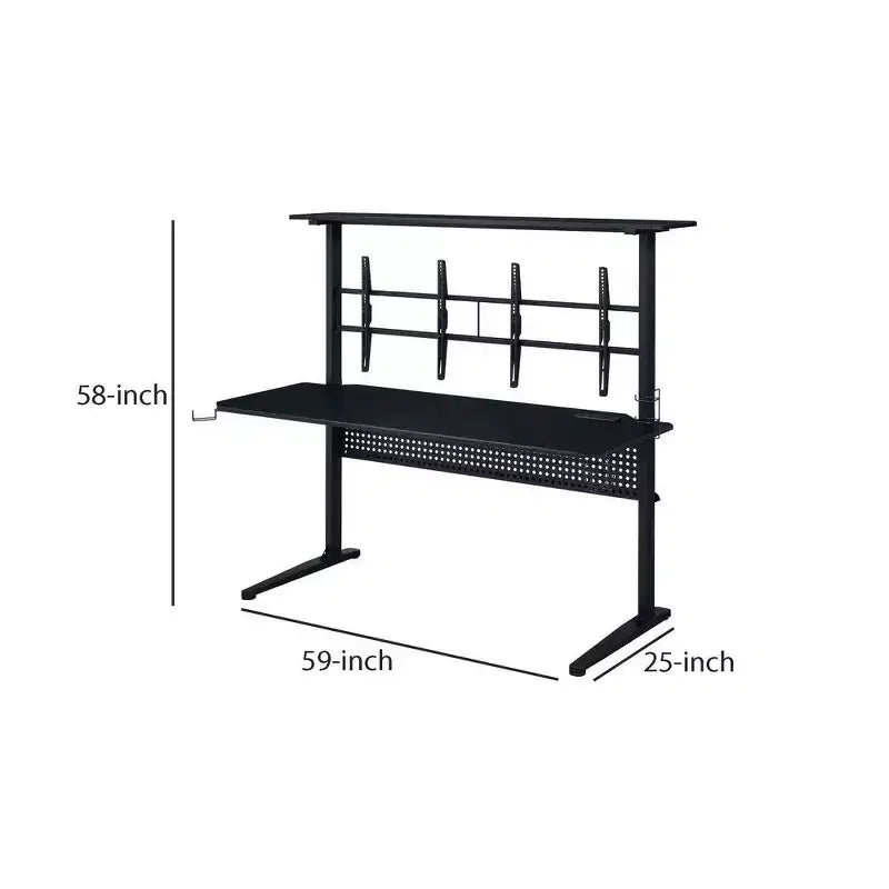 Table de jeu avec port USB, noir