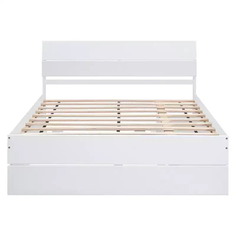 Cadre de lit double moderne avec lit gigogne simple et 2 tiroirs