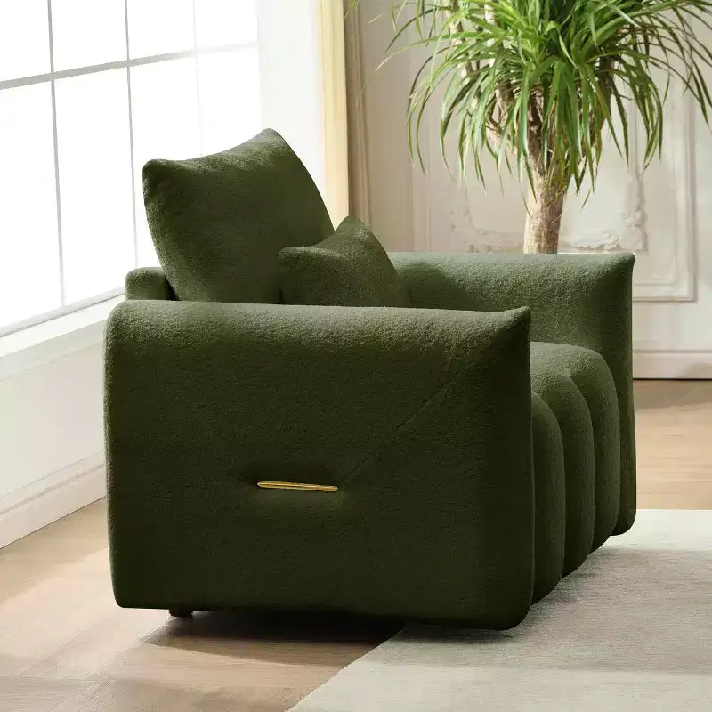 Canapé en tissu Teddy, Fauteuil de salon moderne capitonné