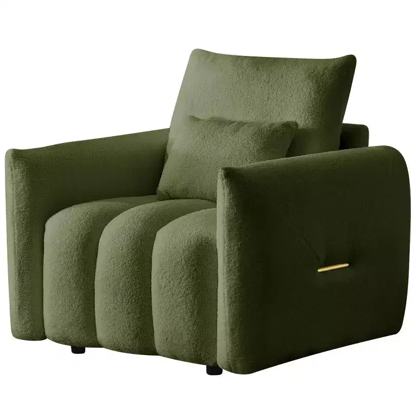 Canapé en tissu Teddy, Fauteuil de salon moderne capitonné
