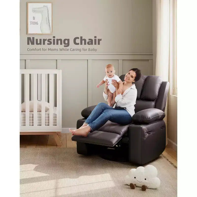 Fauteuil inclinable surdimensionné 27, canapé individuel en cuir PU avec pochette latérale