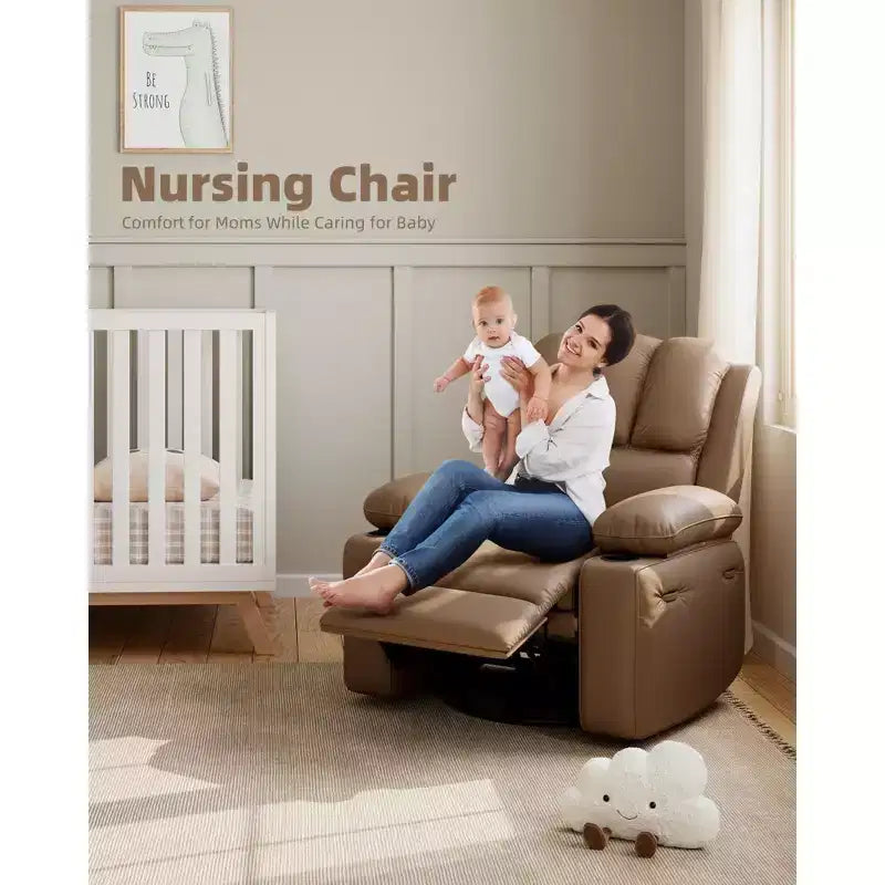 Fauteuil inclinable surdimensionné 27, canapé individuel en cuir PU avec pochette latérale
