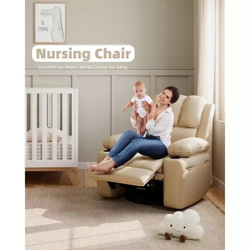 Fauteuil inclinable surdimensionné 27, canapé individuel en cuir PU avec pochette latérale