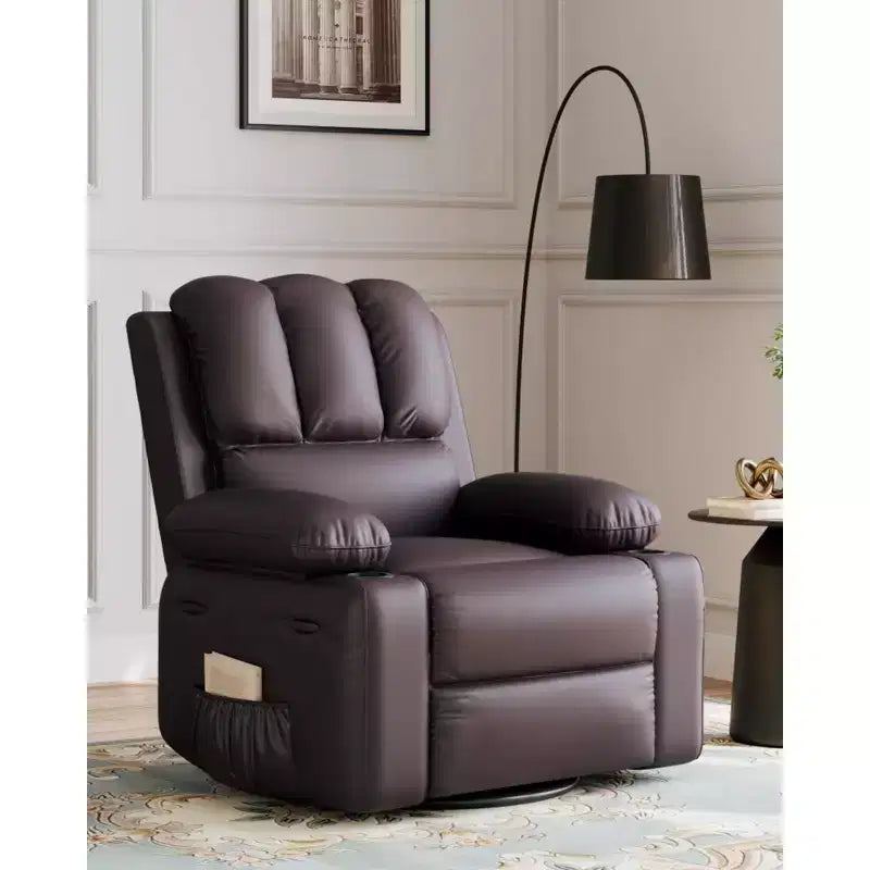 Fauteuil inclinable surdimensionné 27, canapé individuel en cuir PU avec pochette latérale
