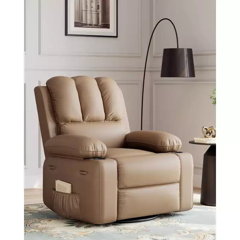 Fauteuil inclinable surdimensionné 27, canapé individuel en cuir PU avec pochette latérale