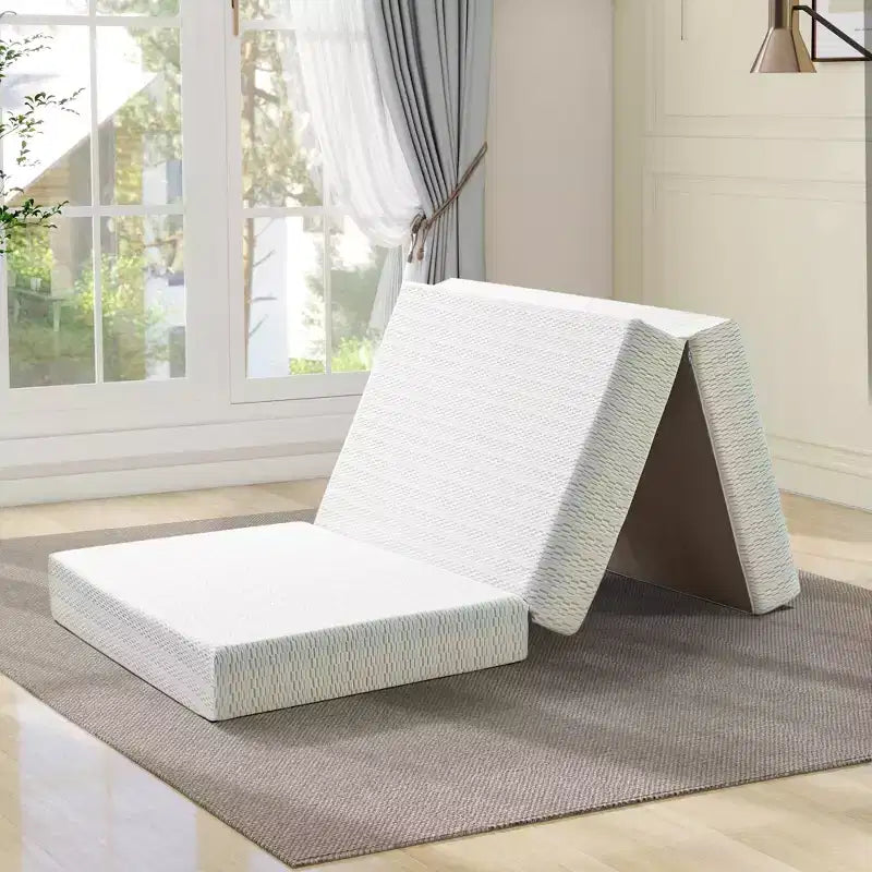 Matelas en mousse à mémoire de forme pliable en trois, soutien ferme, lit pliant portable