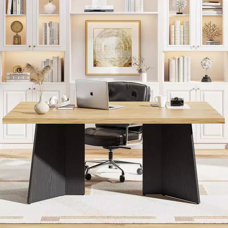 Table à manger pour 6-8 personnes, 160 cm, table de cuisine moderne et longue avec grand plateau