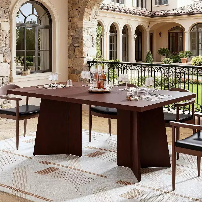 Table à manger pour 6-8 personnes, 160 cm, table de cuisine moderne et longue avec grand plateau
