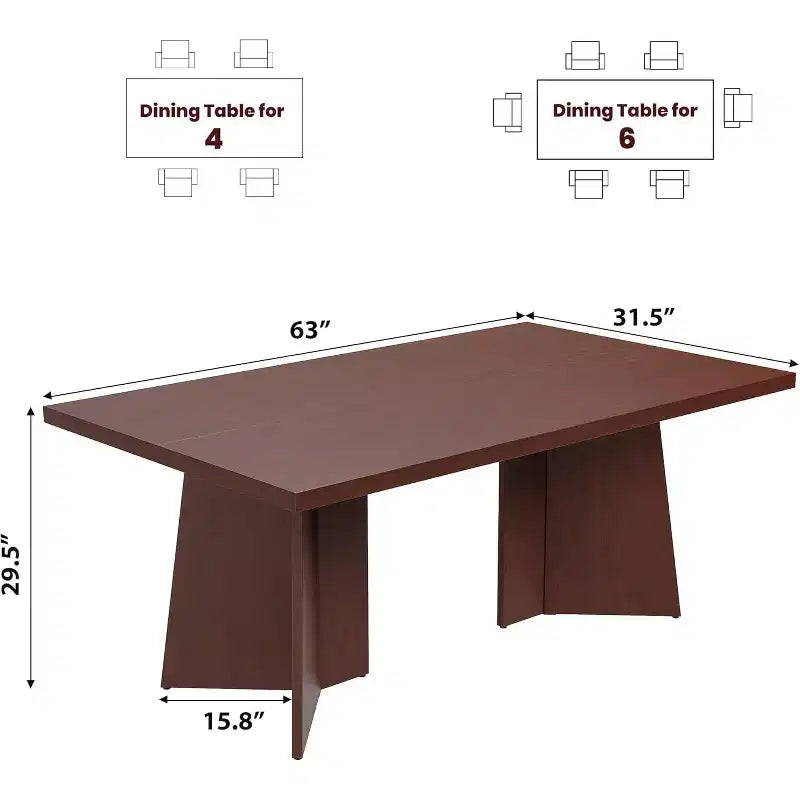 Table à manger pour 6-8 personnes, 160 cm, table de cuisine moderne et longue avec grand plateau