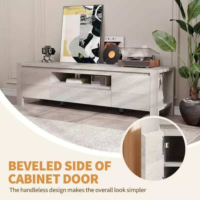 Meuble TV moderne en bois avec portes et armoire, meuble de rangement de style ferme