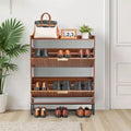 Meuble à chaussures avec 2 tiroirs basculants, meuble de rangement pour chaussures de style Mid-Century
