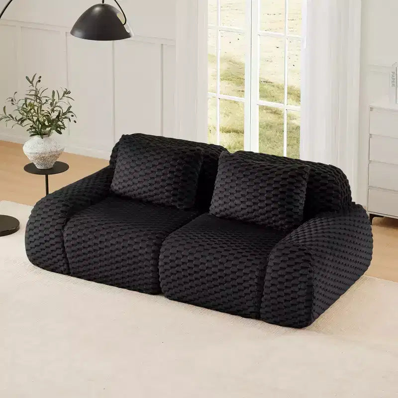 Okak Modern Modular Sectional Sofa Loveseat with Deep Seat & Pillows,Flannelette Fabric Futon Couch for Living Room,Apartments