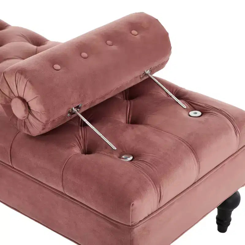 Banc de chambre tapissé en velours, banc de bout de lit capitonné avec 2 oreillers