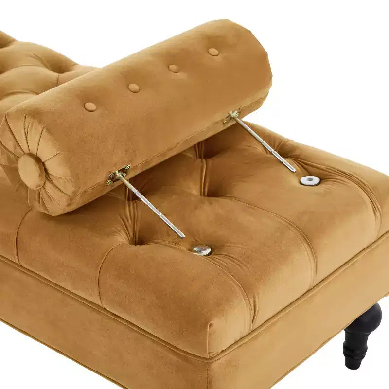 Banc de chambre tapissé en velours, banc de bout de lit capitonné avec 2 oreillers