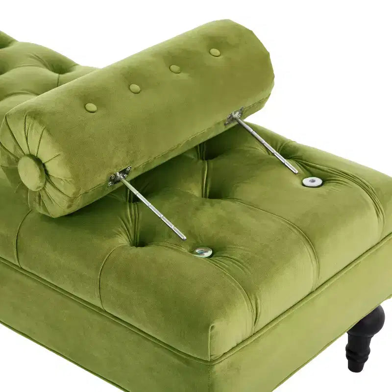 Banc de chambre tapissé en velours, banc de bout de lit capitonné avec 2 oreillers