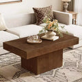 Table basse en bois massif pour salon, table basse rectangulaire centrale