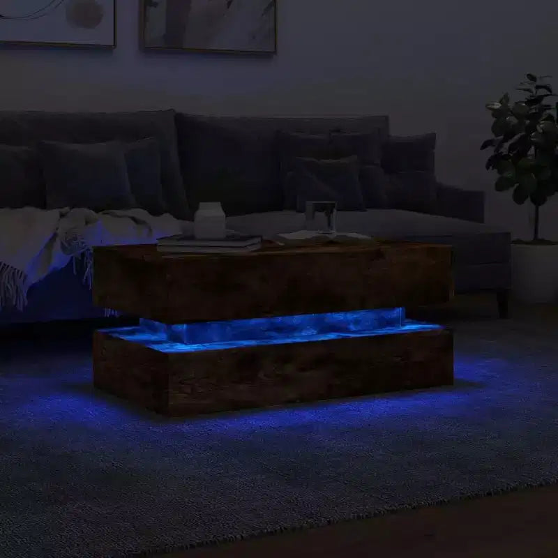 Table basse avec lumières LED, plusieurs styles et tailles disponibles