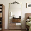 Miroir sur pied pleine longueur avec cadre en métal sculpté