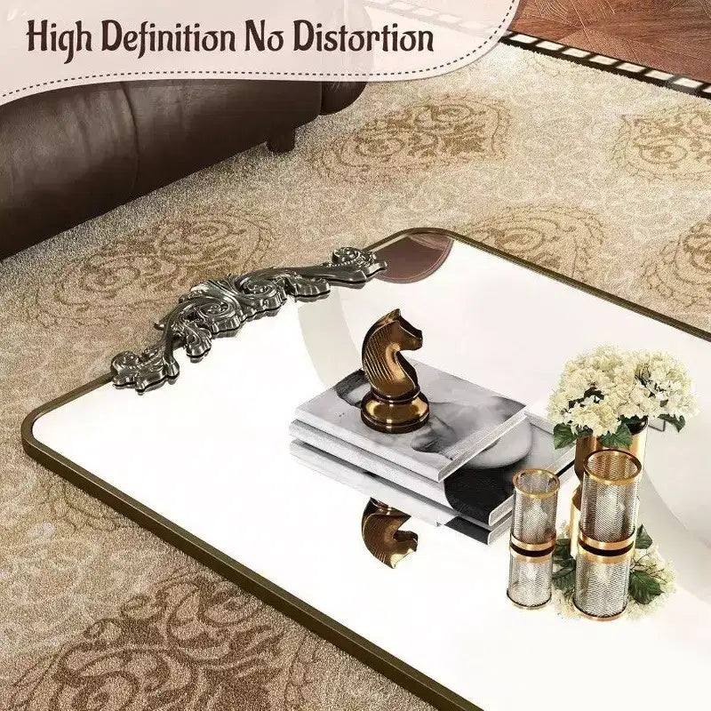 Miroir sur pied pleine longueur avec cadre en métal sculpté
