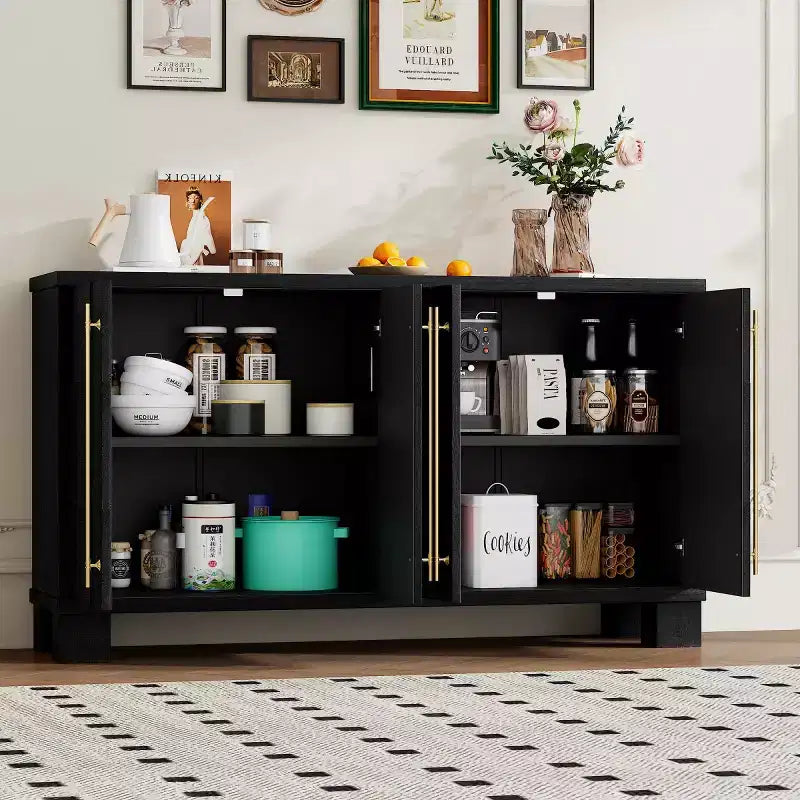 Bahut de salle à manger moderne avec rangement, Credenza à 4 portes