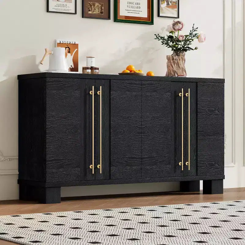 Bahut de salle à manger moderne avec rangement, Credenza à 4 portes