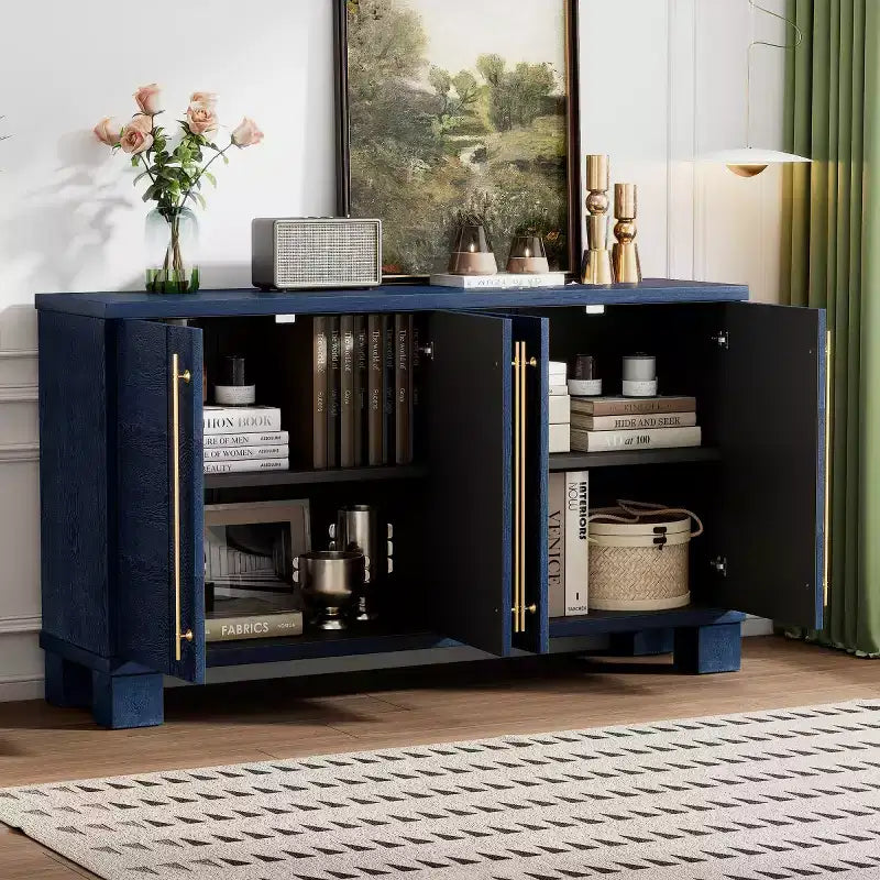 Bahut de salle à manger moderne avec rangement, Credenza à 4 portes