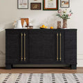 Modern Sideboard Buffet Cabinet with Storage, 4-Door Dining Room Credenza with Gold Handles for Kitchen or Living Room - Panipeachy