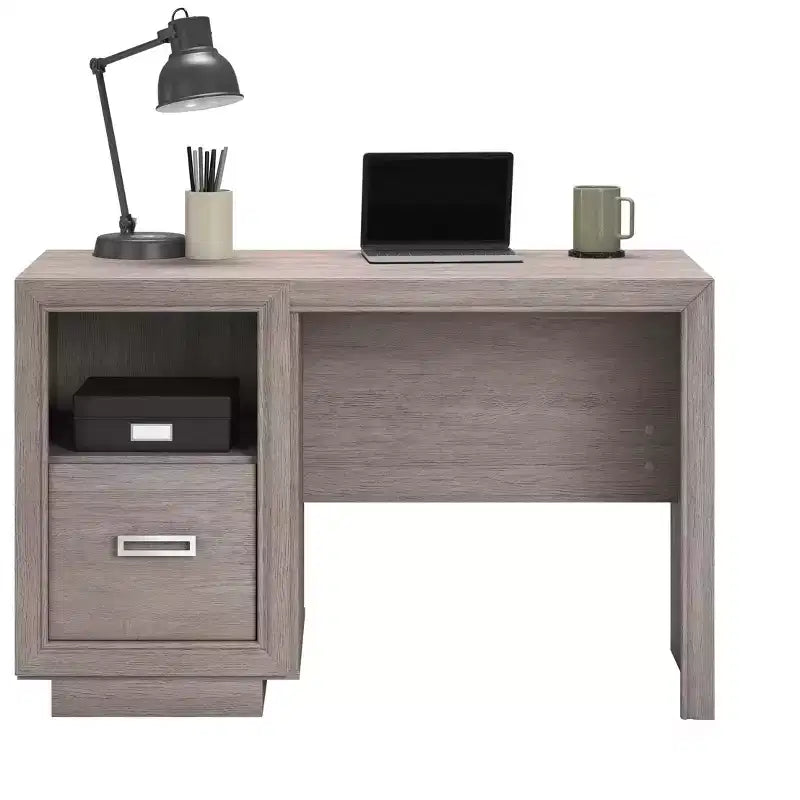 GDFStudio Lennox Modern Work Desk with File Drawer and Open Shelf