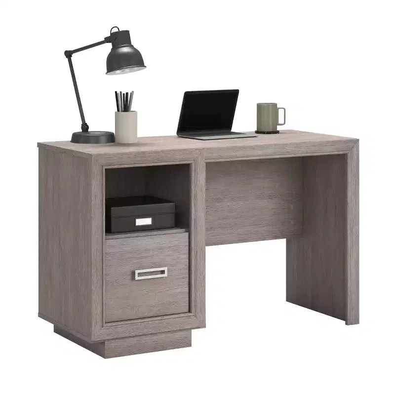 Bureau moderne avec tiroir de classement et étagère ouverte