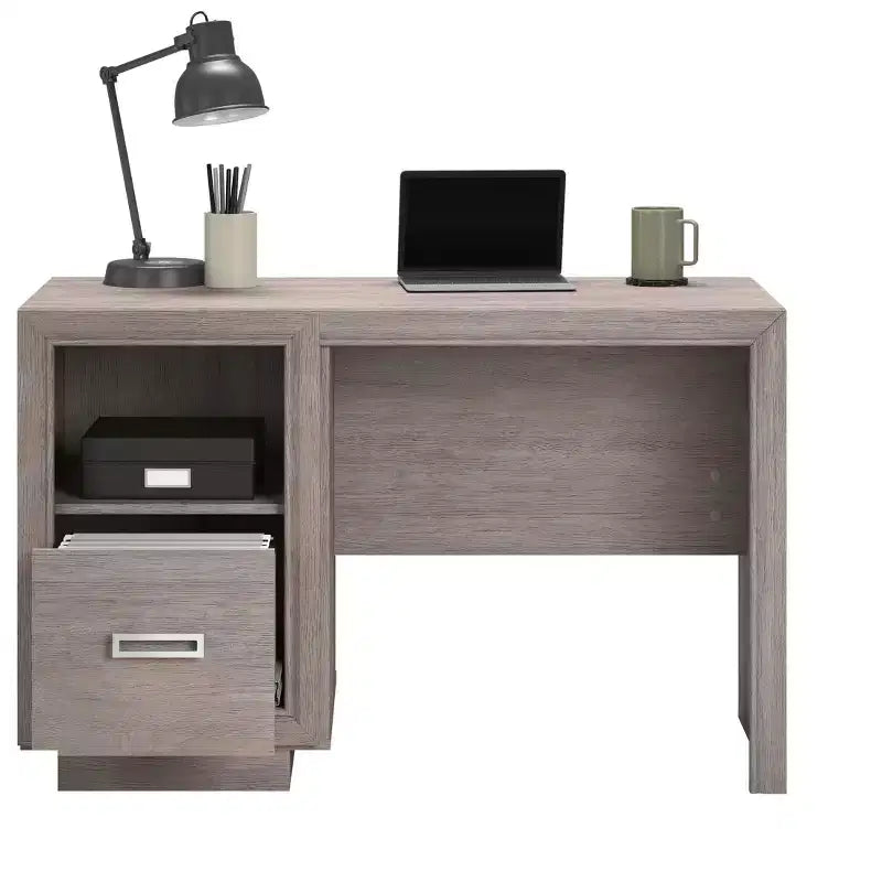 Bureau moderne avec tiroir de classement et étagère ouverte