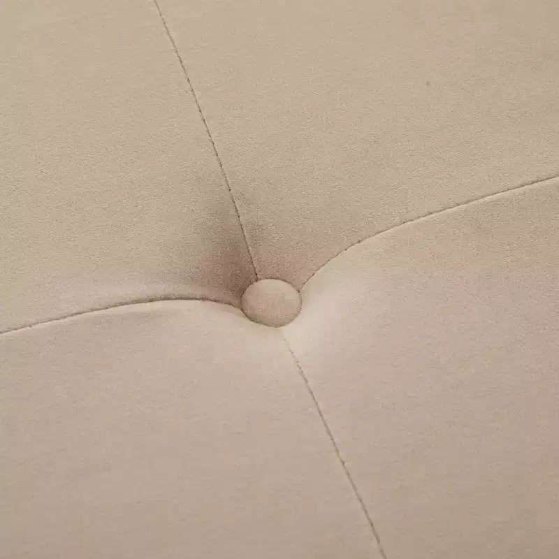 Ottoman rembourré en boucle, en hévéa, rond et moderne