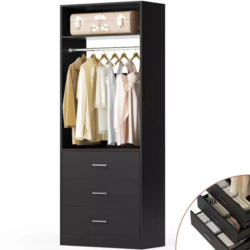 Système de rangement autoportant de 24 po avec 3 tiroirs en bois