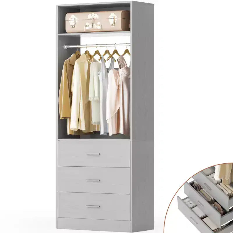 Système de rangement autoportant de 24 po avec 3 tiroirs en bois