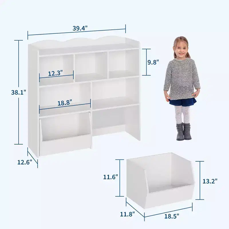 Organisateur de rangement pour jouets avec tiroirs amovibles, étagère pour enfants avec roulettes cachées