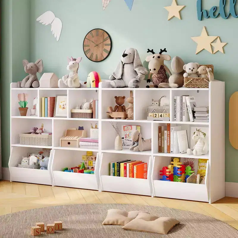 Organisateur de rangement pour jouets avec tiroirs amovibles, étagère pour enfants avec roulettes cachées