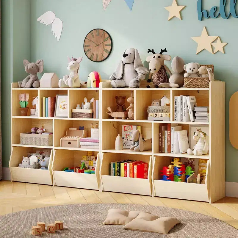 Organisateur de rangement pour jouets avec tiroirs amovibles, étagère pour enfants avec roulettes cachées
