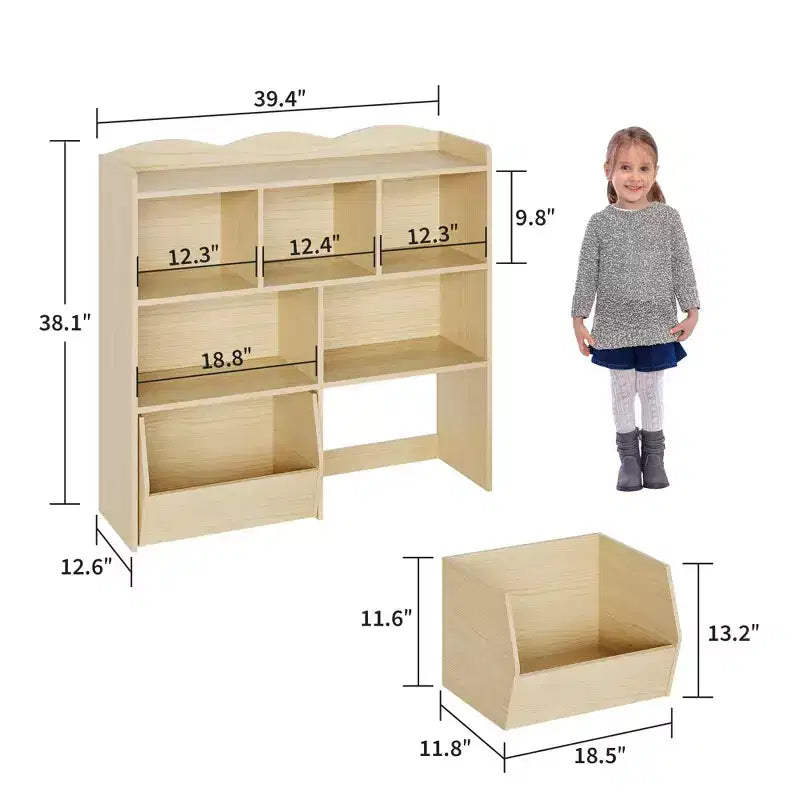 Organisateur de rangement pour jouets avec tiroirs amovibles, étagère pour enfants avec roulettes cachées
