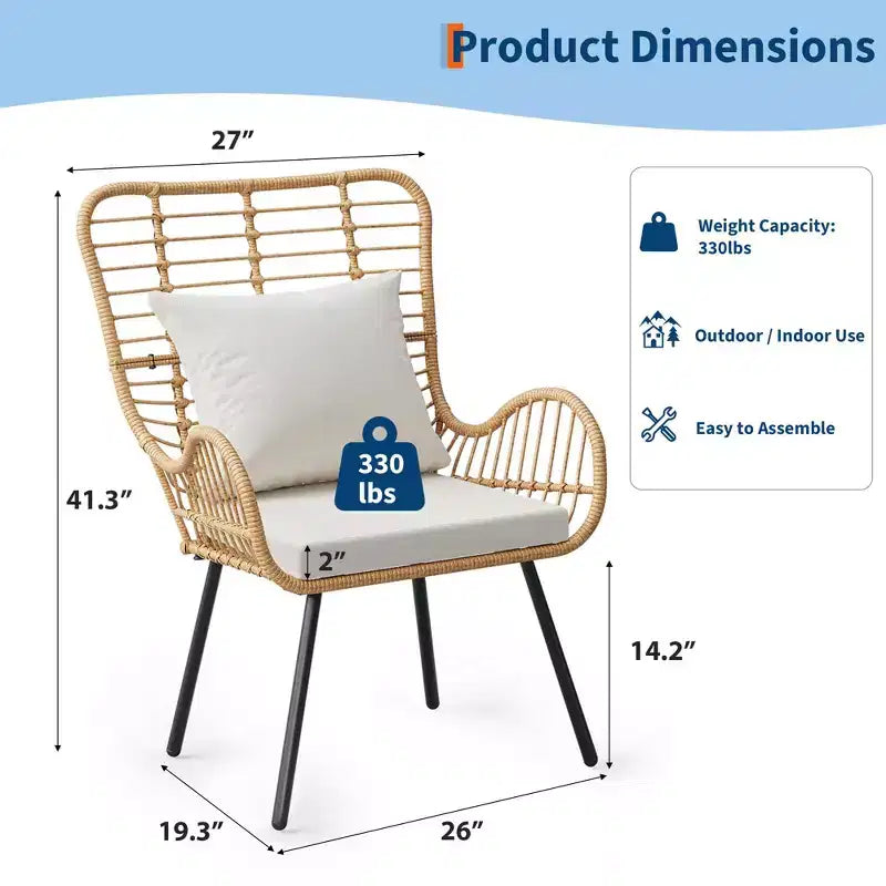 Chaises en osier d'extérieur Mobilier en osier d'intérieur/extérieur Chaise de patio