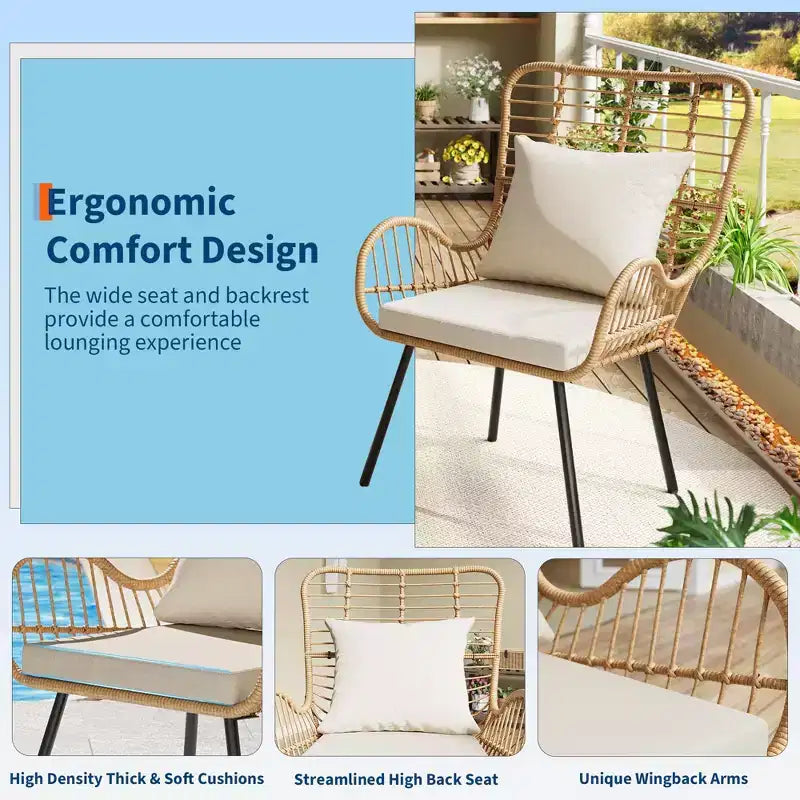 Chaises en osier d'extérieur Mobilier en osier d'intérieur/extérieur Chaise de patio