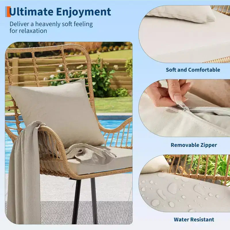 Chaises en osier d'extérieur Mobilier en osier d'intérieur/extérieur Chaise de patio