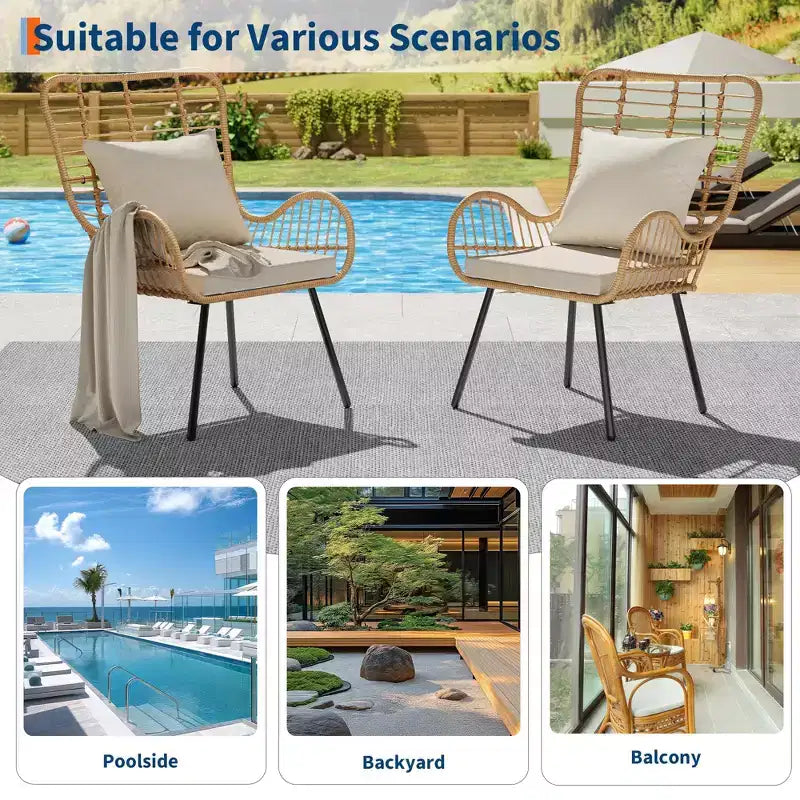 Chaises en osier d'extérieur Mobilier en osier d'intérieur/extérieur Chaise de patio