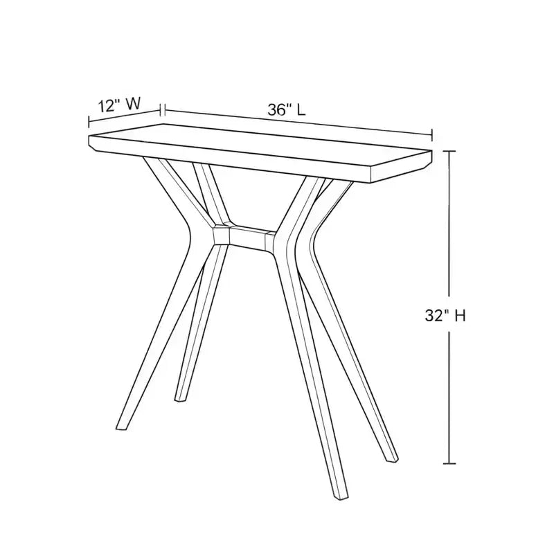 Console à pieds croisés (910 mm)