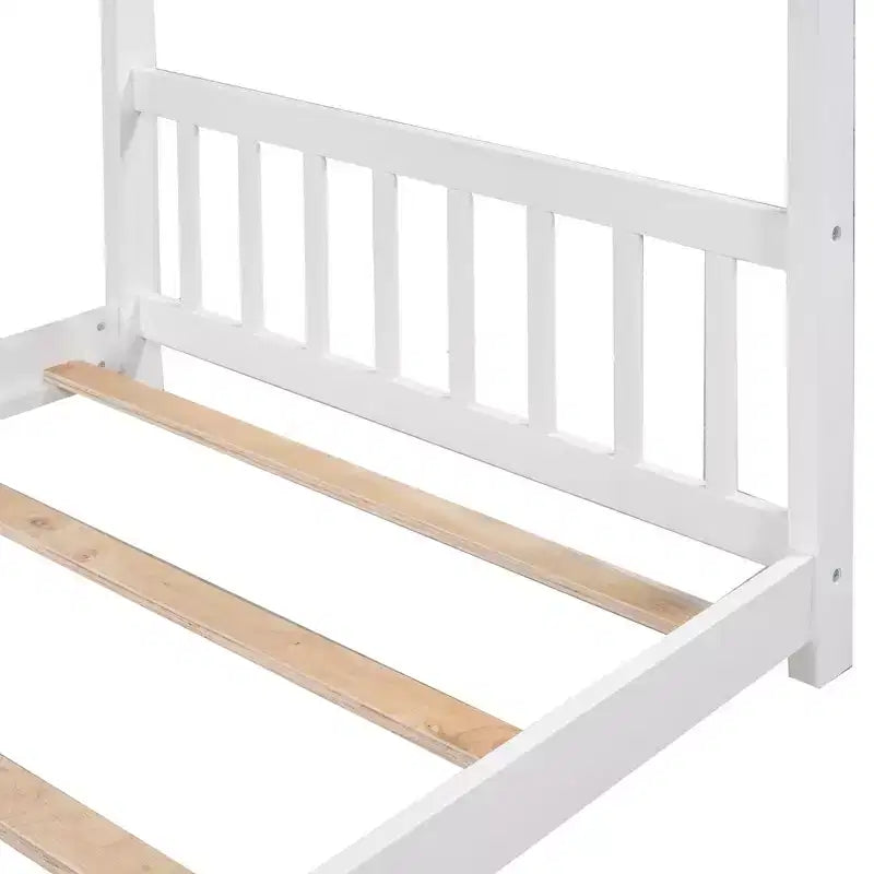 Lit plateforme cabane avec 2 tiroirs, cadre en bois de pin massif
