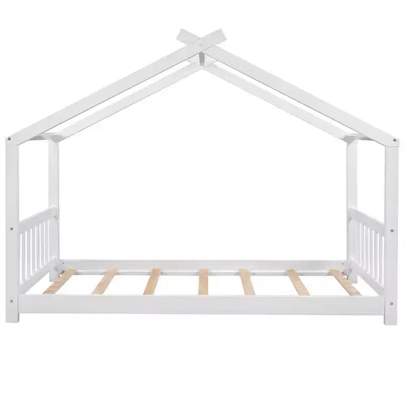 Lit plateforme cabane avec 2 tiroirs, cadre en bois de pin massif