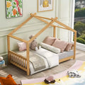 Lit plateforme cabane avec 2 tiroirs, cadre en bois de pin massif